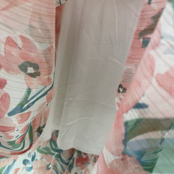 Eliza J Pink Floral Halter High Low Maxi Dress Size 14 Spring Wedding Colorful - Picture 5 of 13